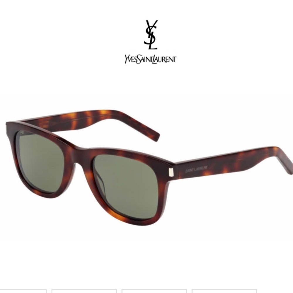 Saint Laurent SQUARE WELLINGTON SHAPED SUNGLASSES WITH MINERAL GLASS LENSES.